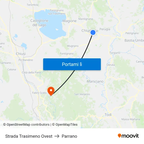 Strada Trasimeno Ovest to Parrano map