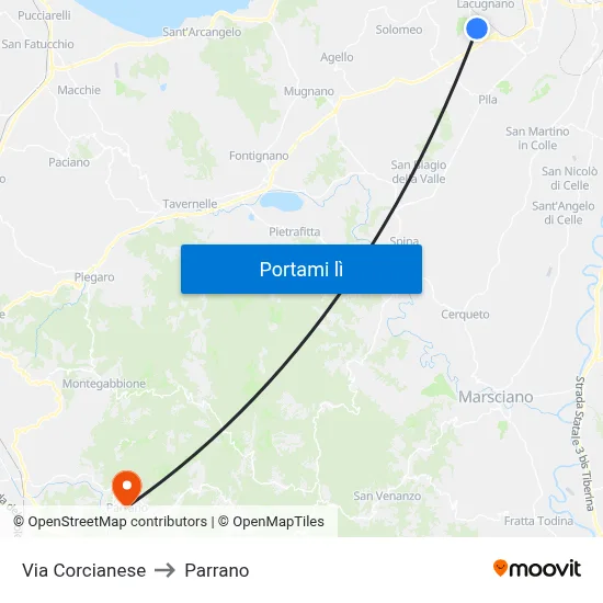 Via Corcianese to Parrano map