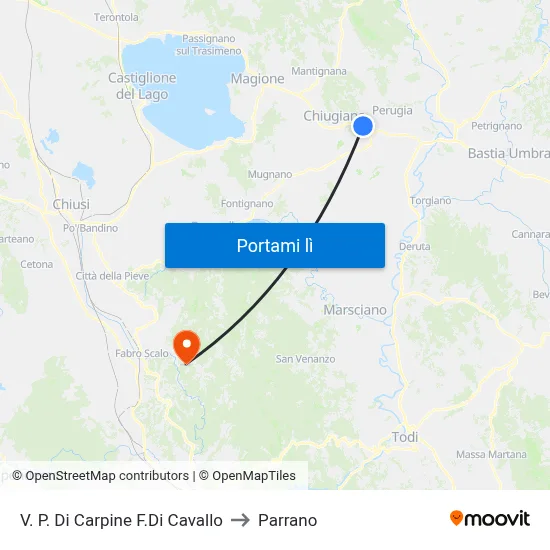V. P. Di Carpine F.Di Cavallo to Parrano map