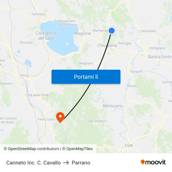 Canneto Inc. C. Cavallo to Parrano map