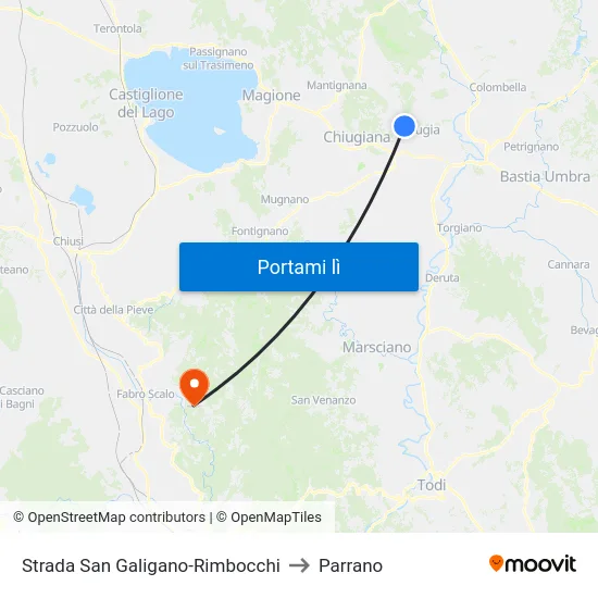 Strada San Galigano-Rimbocchi to Parrano map
