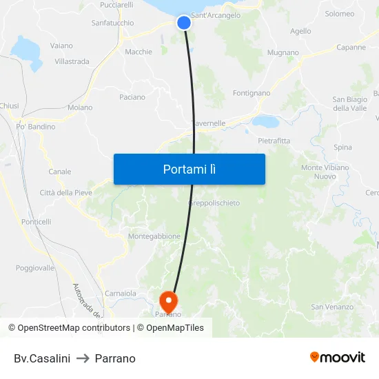 Bv.Casalini to Parrano map