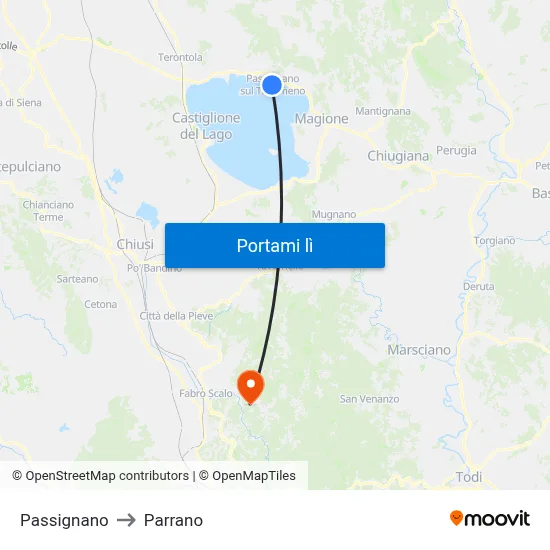 Passignano to Parrano map