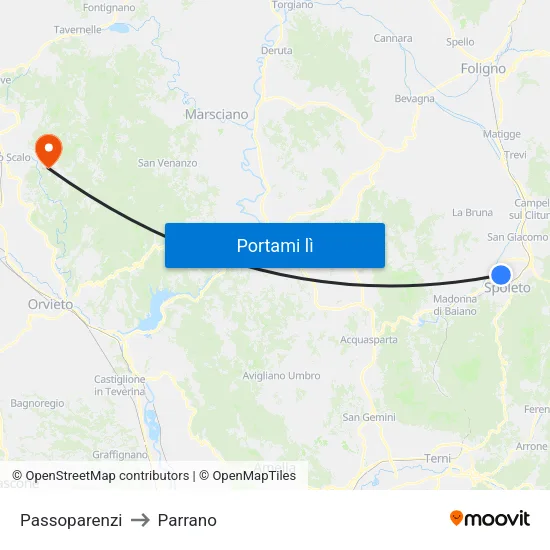 Passoparenzi to Parrano map