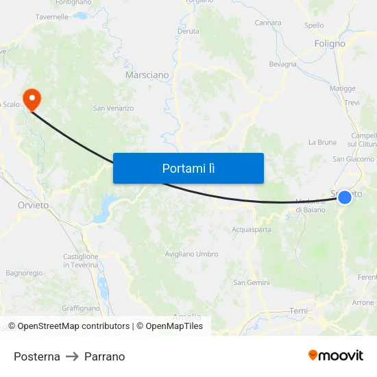 Posterna to Parrano map