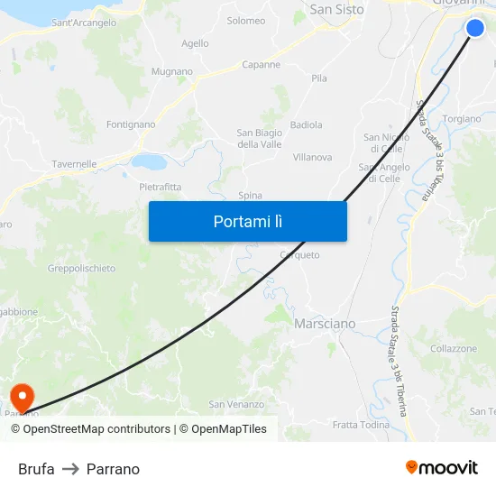Brufa to Parrano map