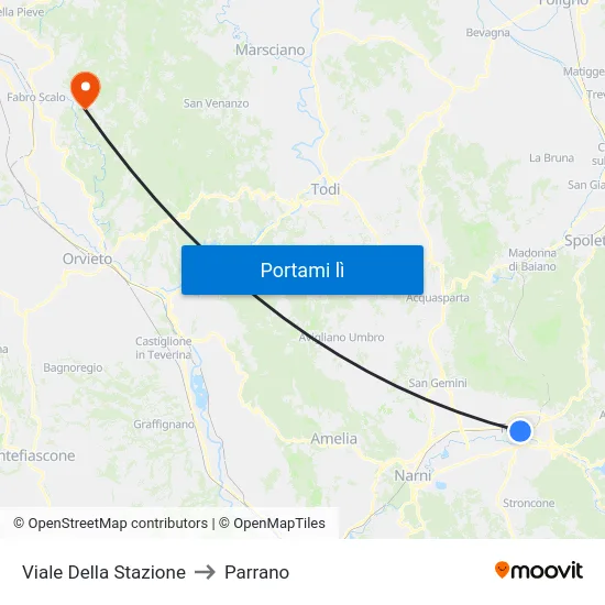 Viale Della Stazione to Parrano map