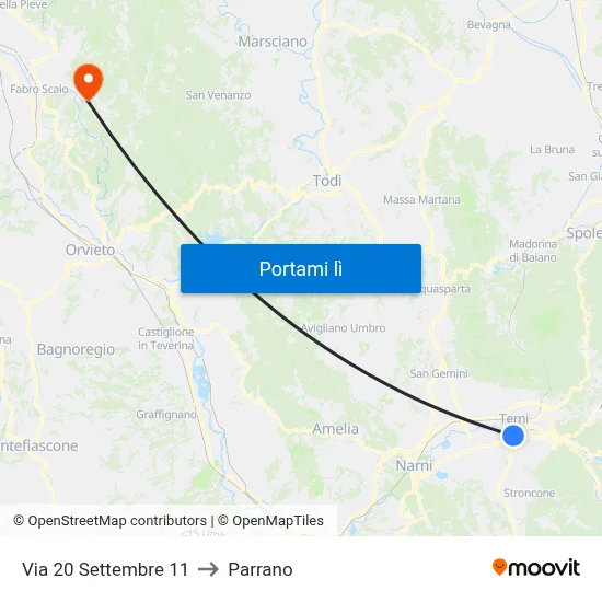 Via 20 Settembre 11 to Parrano map