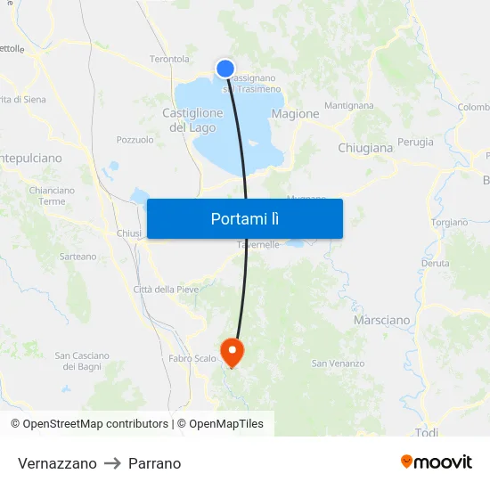 Vernazzano to Parrano map