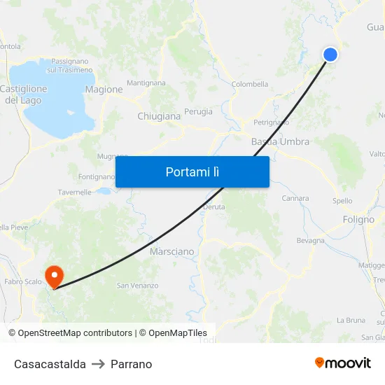 Casacastalda to Parrano map