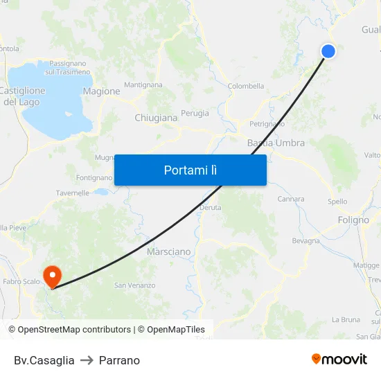 Bv.Casaglia to Parrano map