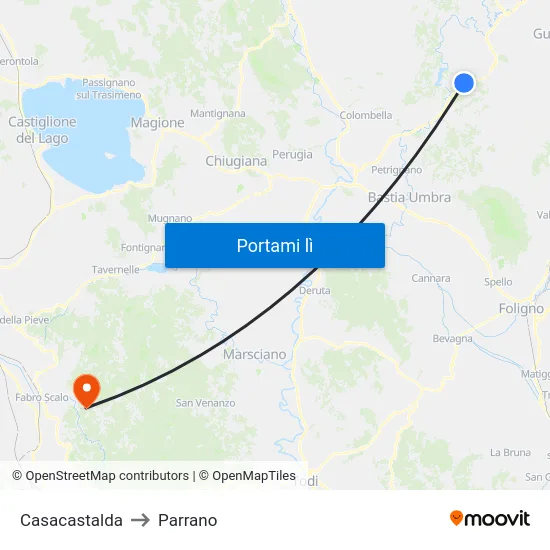 Casacastalda to Parrano map
