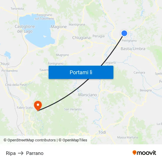 Ripa to Parrano map