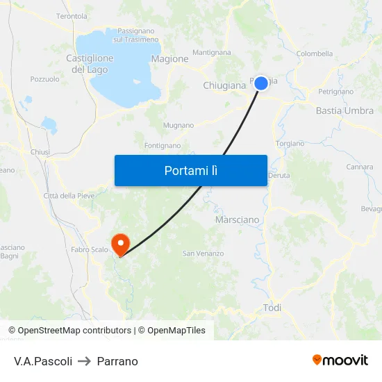 V.A.Pascoli to Parrano map