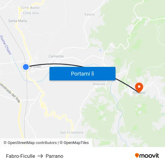 Fabro-Ficulle to Parrano map