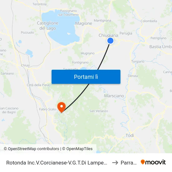 Rotonda Inc.V.Corcianese-V.G.T.Di Lampedusa to Parrano map