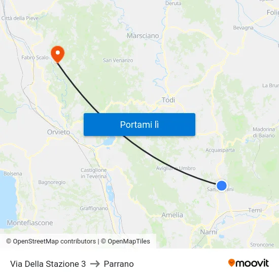 Via Della Stazione 3 to Parrano map