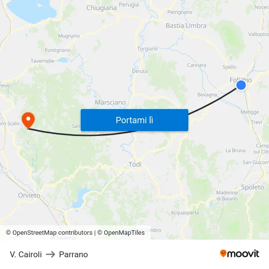 V. Cairoli to Parrano map