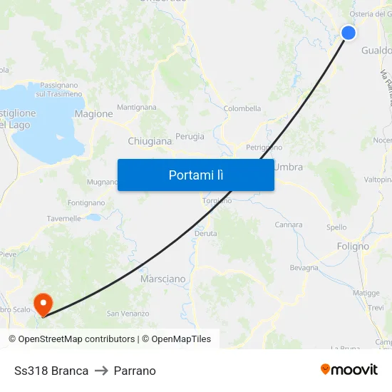 Ss318 Branca to Parrano map