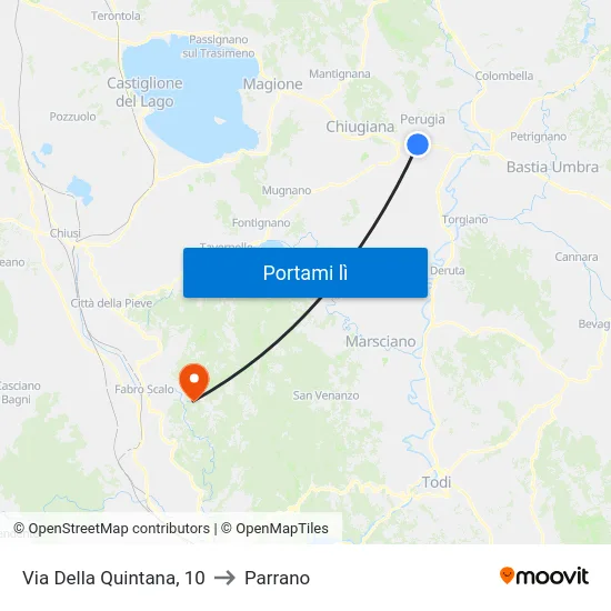 Via Della Quintana, 10 to Parrano map