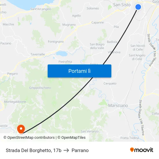 Strada Del Borghetto, 17b to Parrano map