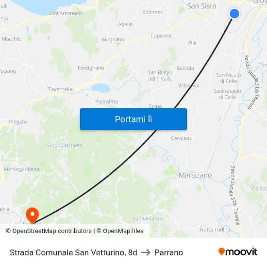 Strada Comunale San Vetturino, 8d to Parrano map