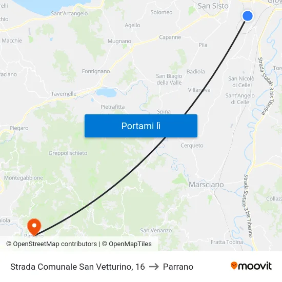 Strada Comunale San Vetturino, 16 to Parrano map