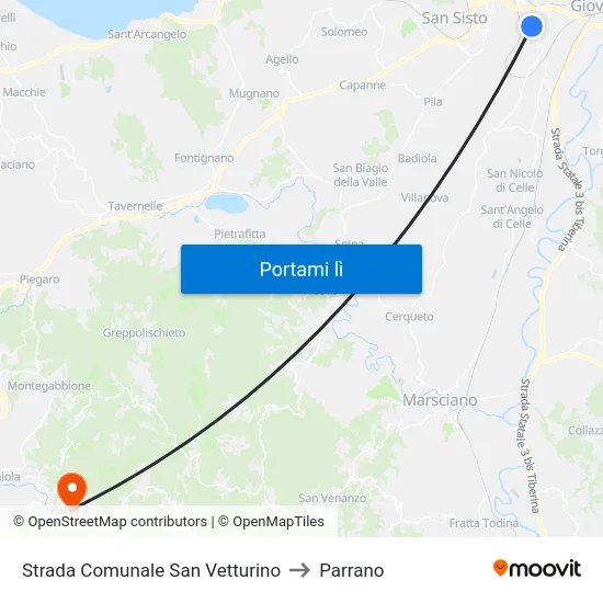 Strada Comunale San Vetturino to Parrano map