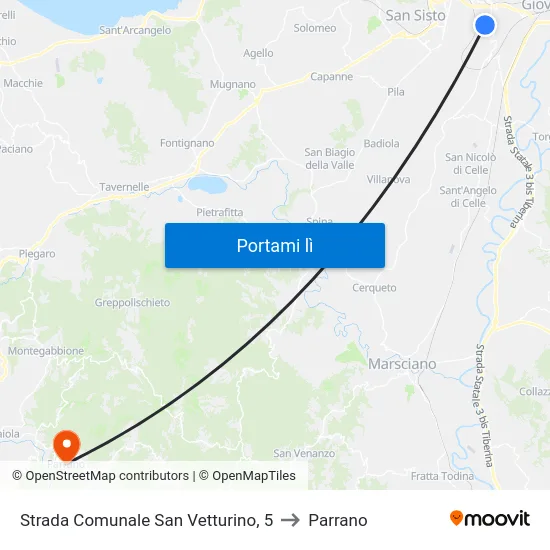 Strada Comunale San Vetturino, 5 to Parrano map