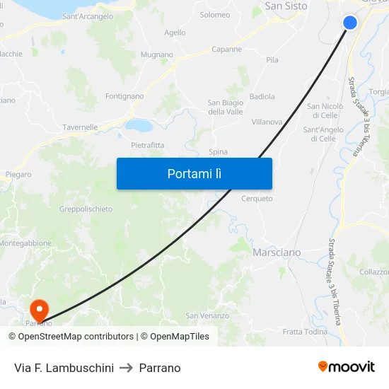 Via F. Lambuschini to Parrano map