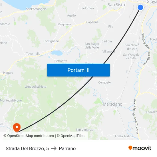 Strada Del Brozzo, 5 to Parrano map