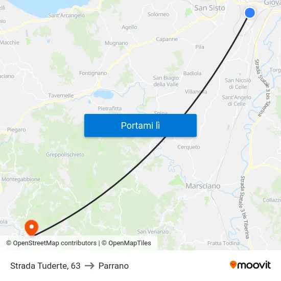 Strada Tuderte, 63 to Parrano map