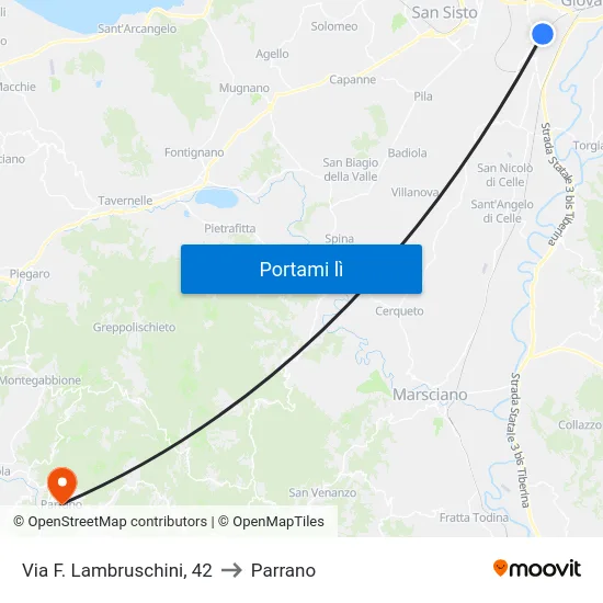 Via F. Lambruschini, 42 to Parrano map