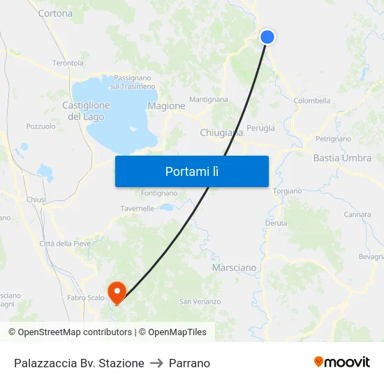 Palazzaccia Bv. Stazione to Parrano map