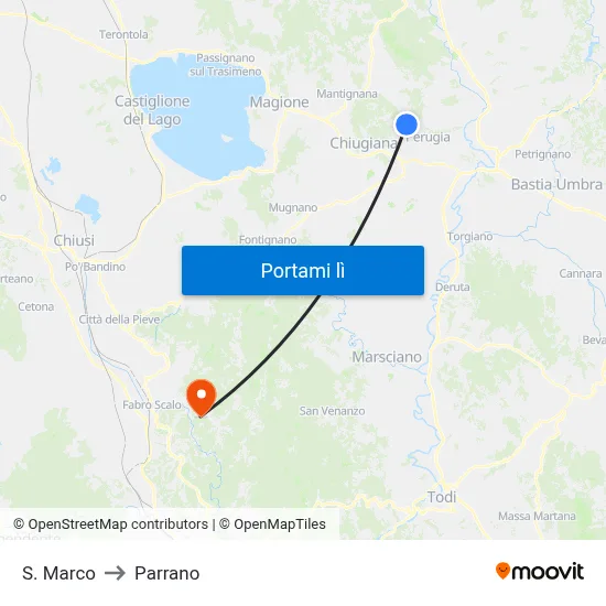 S. Marco to Parrano map