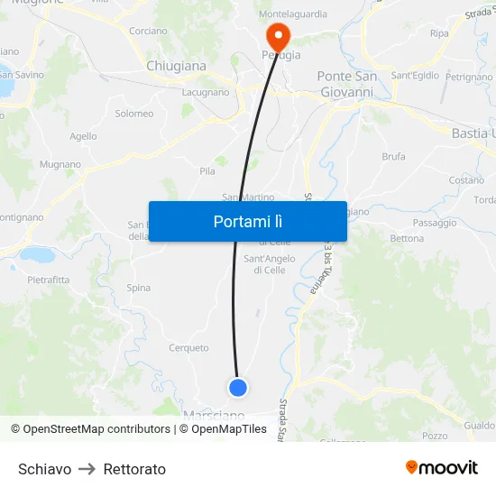 Schiavo to Rettorato map