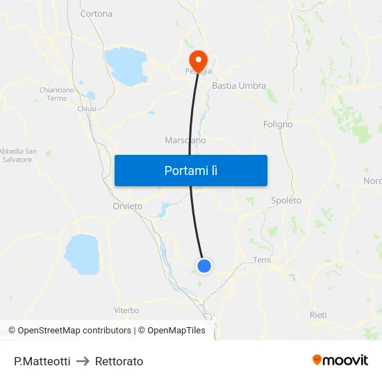 P.Matteotti to Rettorato map