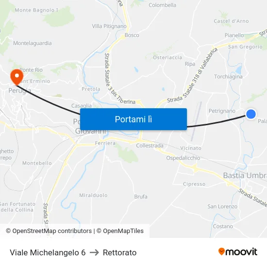 Viale Michelangelo 6 to Rettorato map