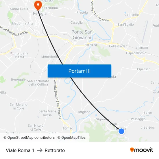 Viale Roma 1 to Rettorato map