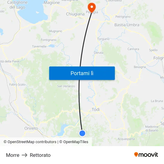 Morre to Rettorato map