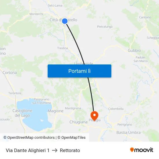 Via Dante Alighieri 1 to Rettorato map