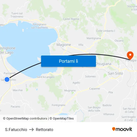S.Fatucchio to Rettorato map