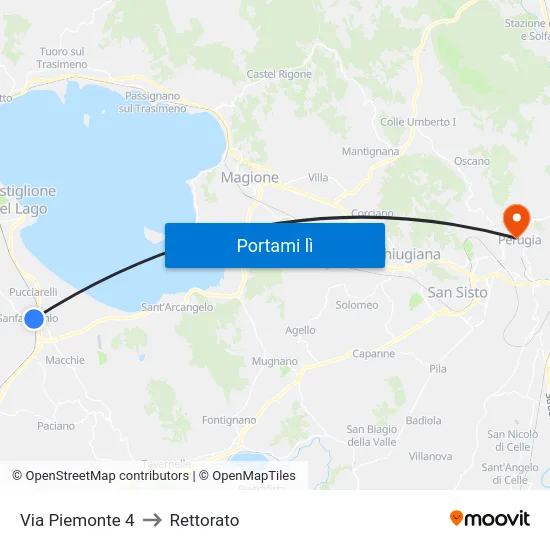 Via Piemonte 4 to Rettorato map