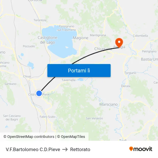 V.F.Bartolomeo C.D.Pieve to Rettorato map