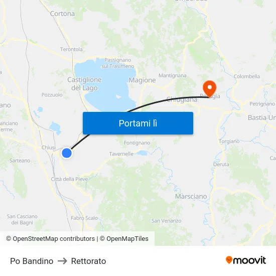 Po Bandino to Rettorato map