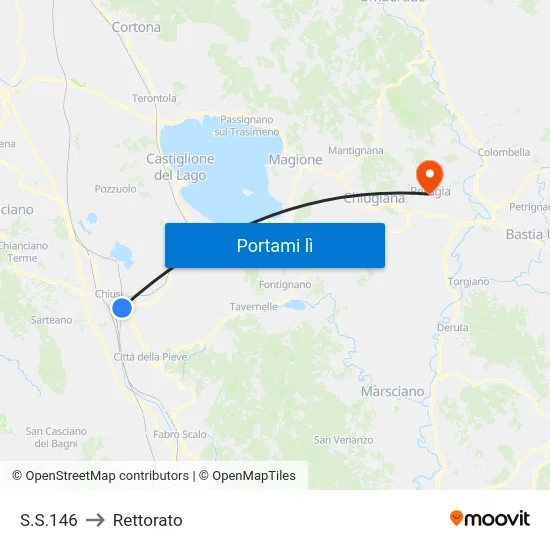 S.S.146 to Rettorato map