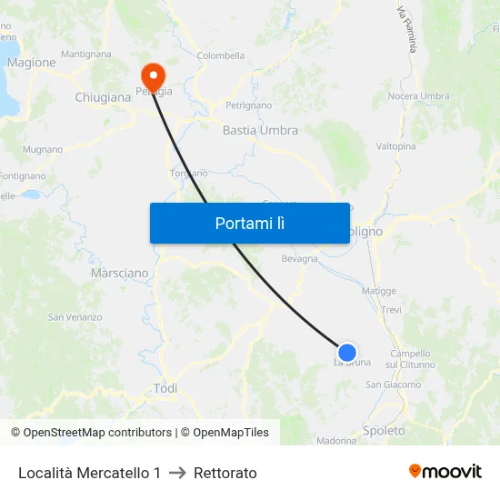 Località Mercatello 1 to Rettorato map