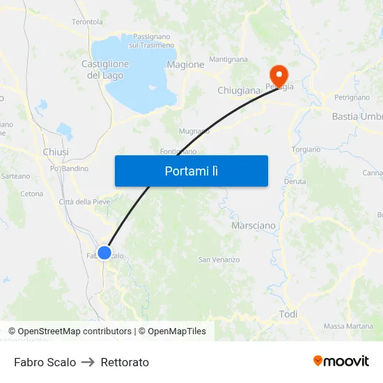 Fabro Scalo to Rettorato map