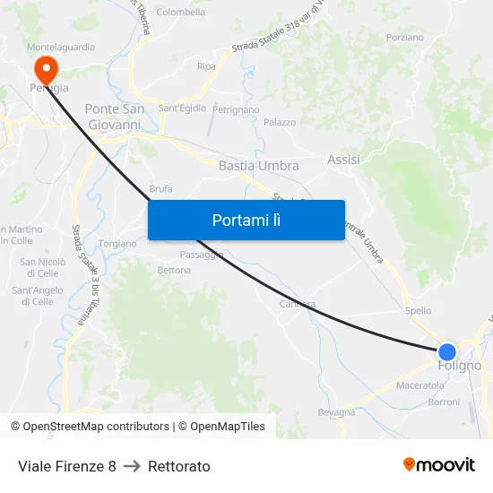 Viale Firenze 8 to Rettorato map