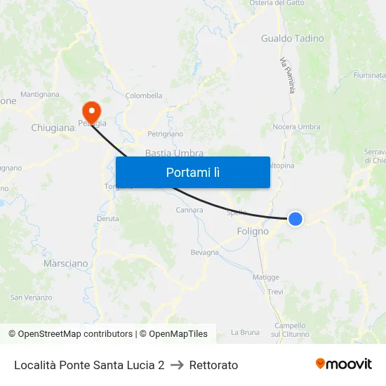 Località Ponte Santa Lucia 2 to Rettorato map